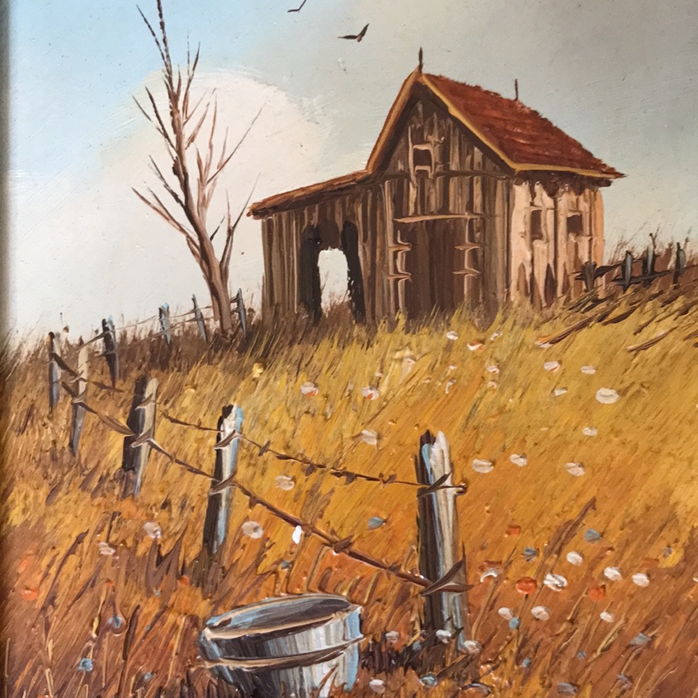 Vintage Pastoral Landscape Oil Painting Signed Listed Artist M. Otto
